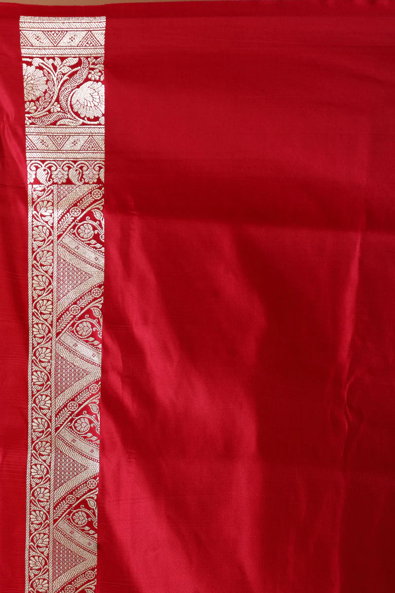 Red Blended Banarasi Saree - Keya Seth Exclusive