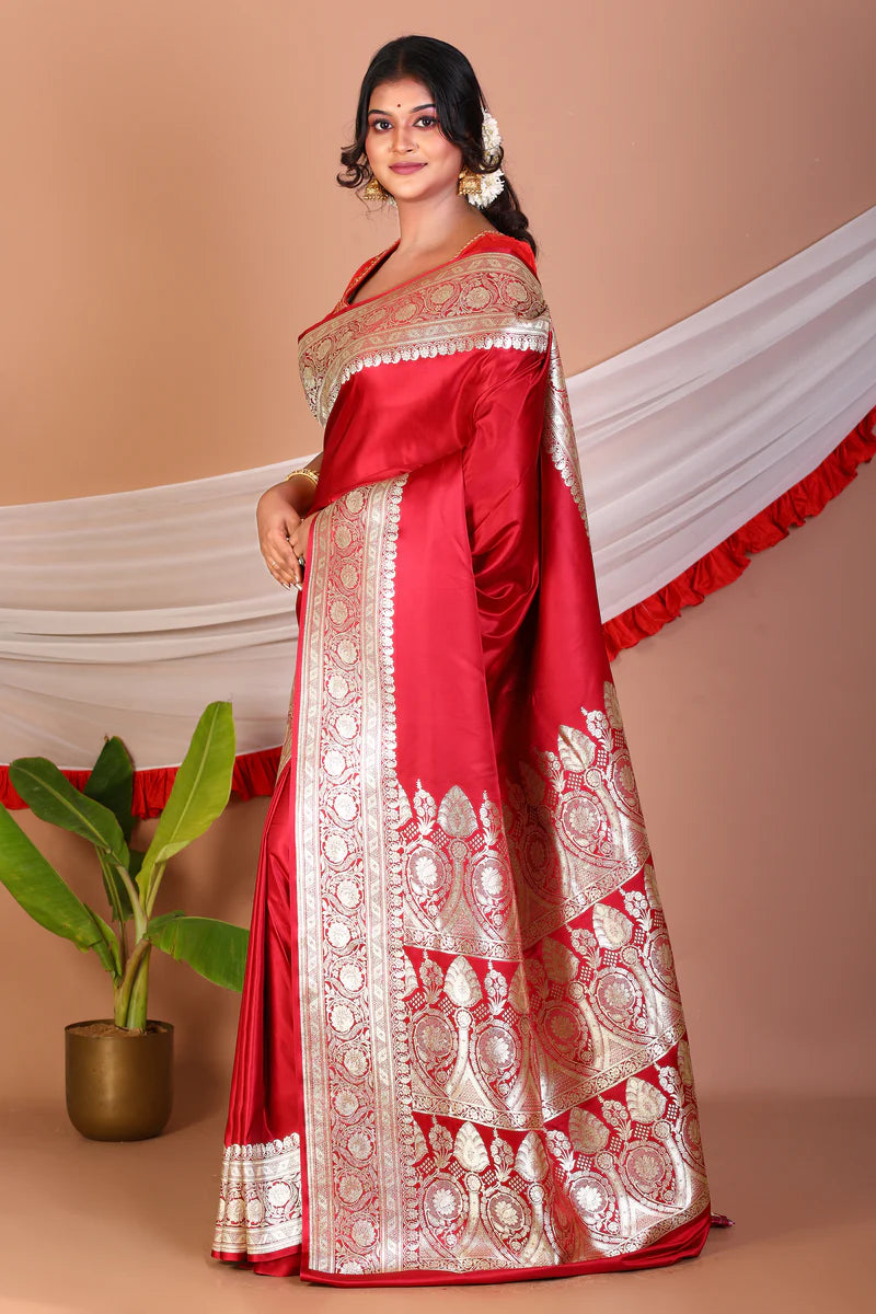Red Blended Banarasi Saree - Keya Seth Exclusive