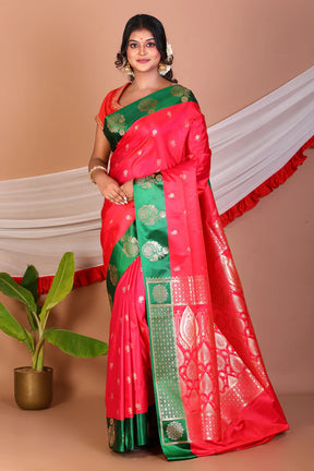 Red Blended Mashru Silk Saree - Keya Seth Exclusive