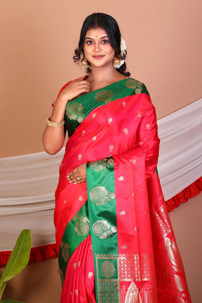 Red Blended Mashru Silk Saree - Keya Seth Exclusive