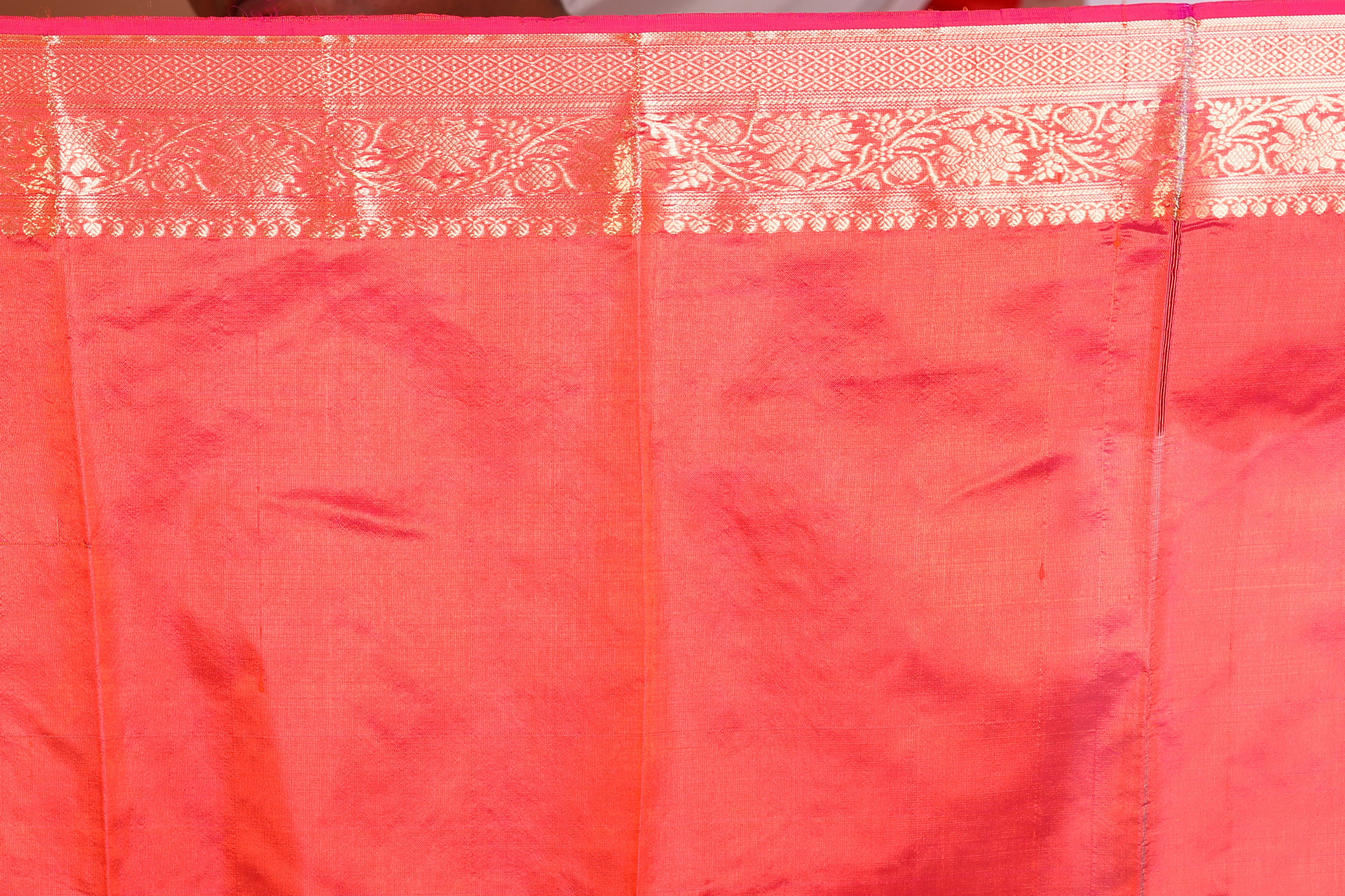 Dual Tone Red Pure Katan Saree - Keya Seth Exclusive
