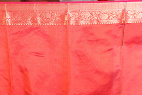 Dual Tone Red Pure Katan Saree - Keya Seth Exclusive