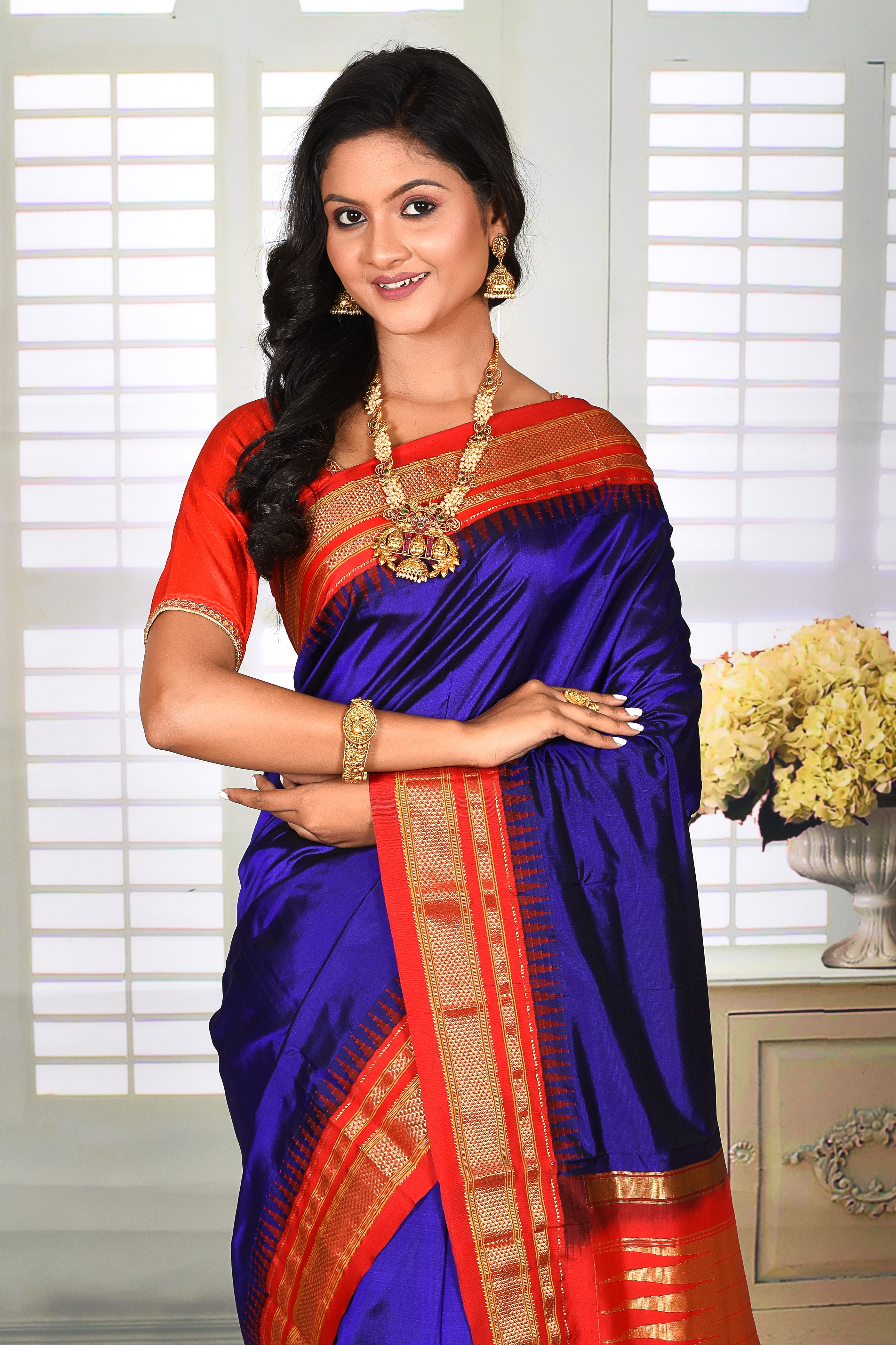 Ultramarine Blue Pure Paithani Saree - Keya Seth Exclusive