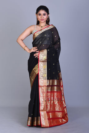 Black Pattu Silk Saree with Blouse Piece - Keya Seth Exclusive