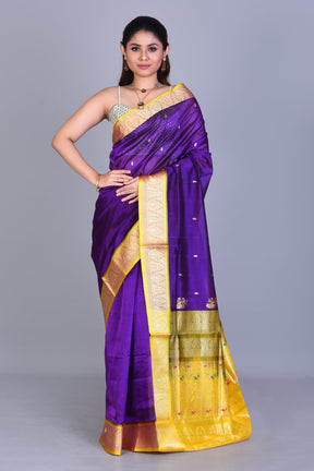 Purple Pattu Silk Saree with Blouse Piece - Keya Seth Exclusive