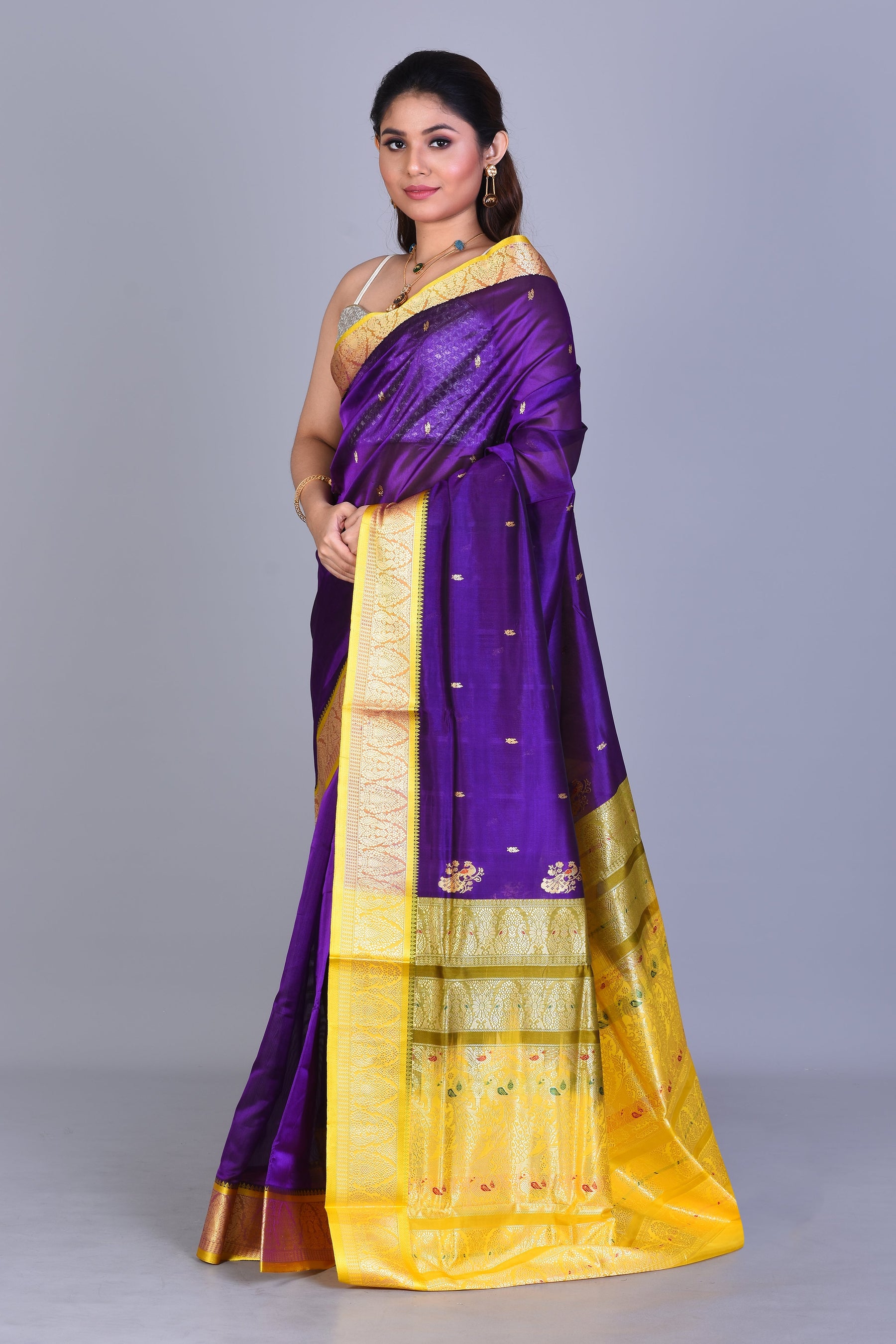 Purple Pattu Silk Saree with Blouse Piece - Keya Seth Exclusive