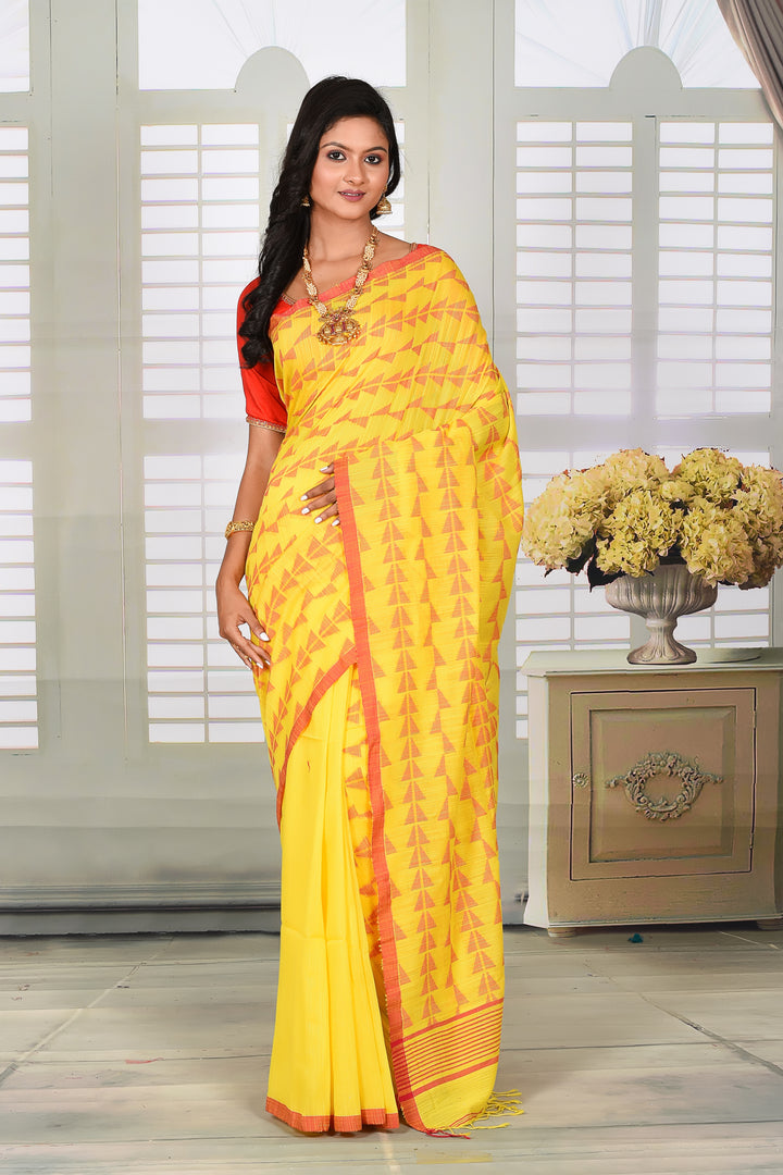 Lightweight Yellow Jamdani Saree - Keya Seth Exclusive