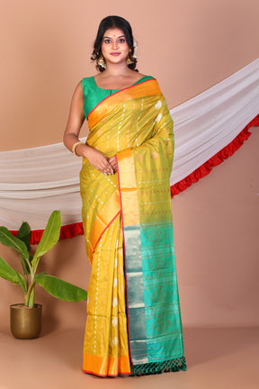 Olive Green Blended Bangalore Silk Saree - Keya Seth Exclusive