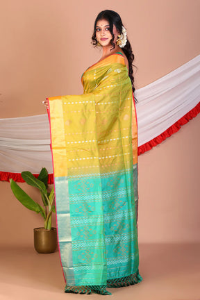 Olive Green Blended Bangalore Silk Saree - Keya Seth Exclusive