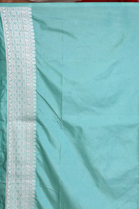 Sea Green Blended Katan Silk Saree - Keya Seth Exclusive