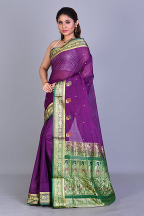 Purple Pattu Silk Saree with Blouse Piece - Keya Seth Exclusive