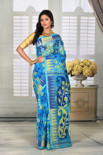 Load image into Gallery viewer, Lightweight Blue Jamdani Saree - Keya Seth Exclusive
