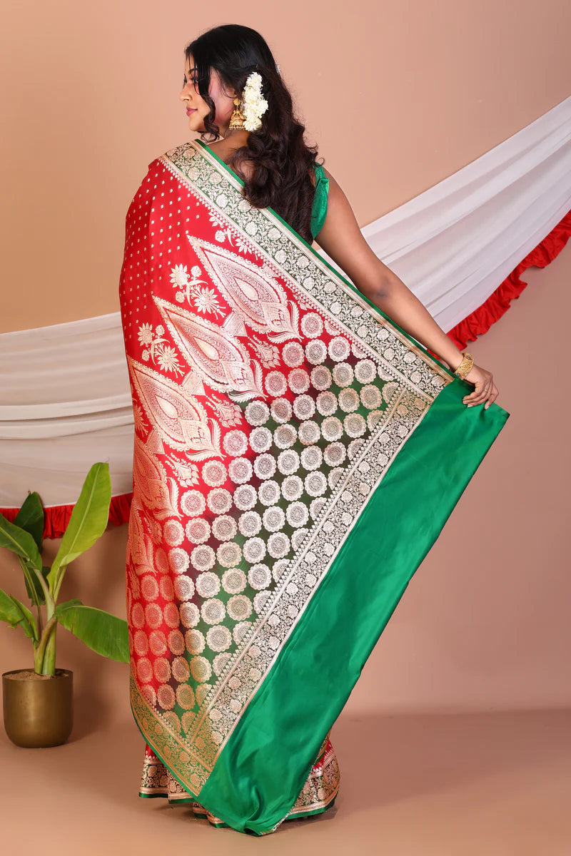 Red Blended Banarasi Saree - Keya Seth Exclusive