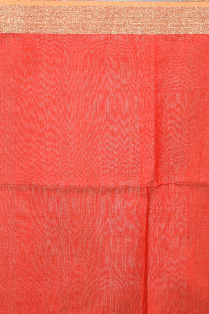 Rust Black Half & Half Linen Handloom Saree - Keya Seth Exclusive