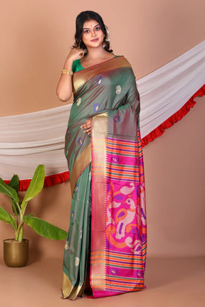 Green Blended Bangalore Silk Saree - Keya Seth Exclusive