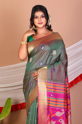 Green Blended Bangalore Silk Saree - Keya Seth Exclusive