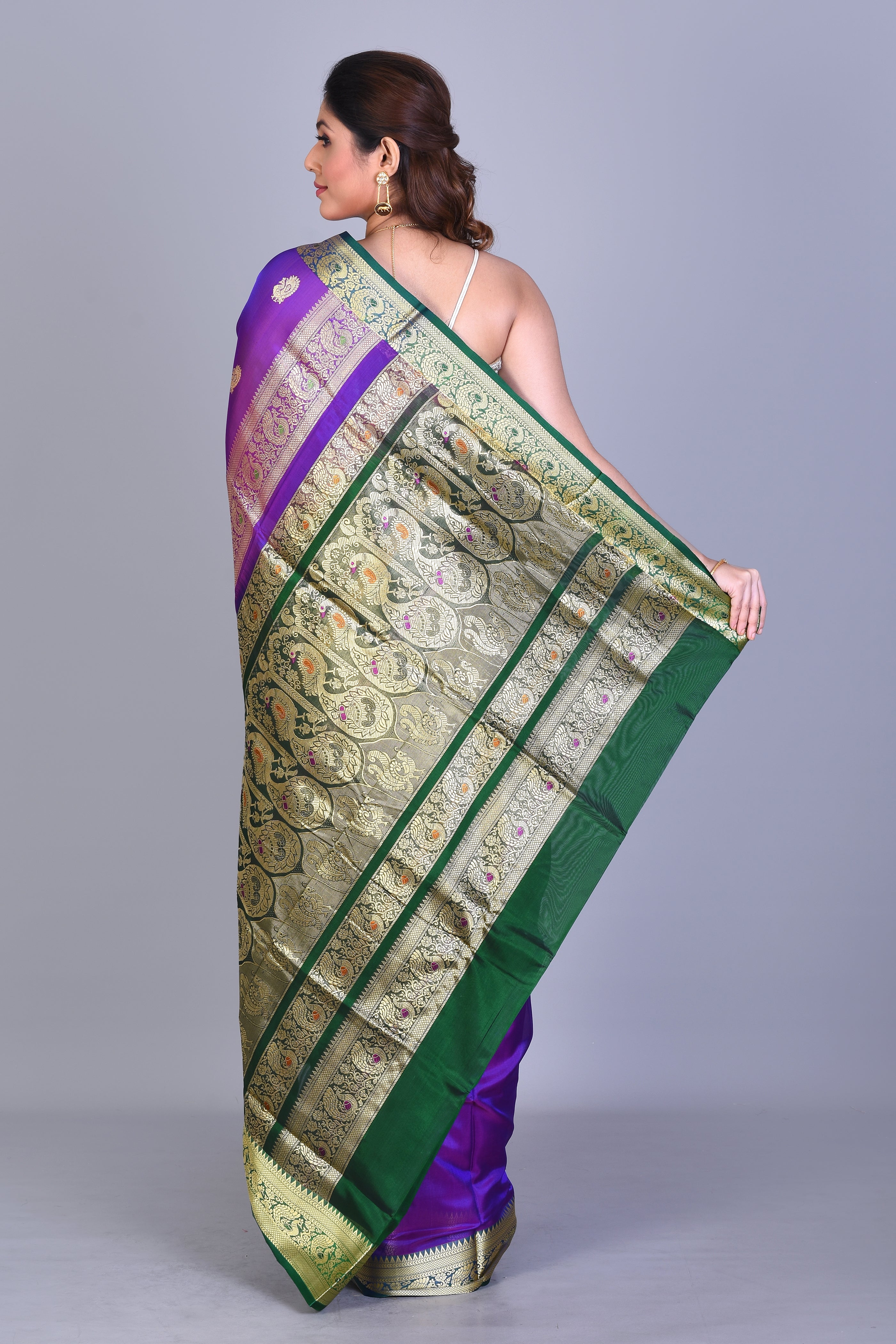 Purple Pattu Silk Saree with Blouse Piece - Keya Seth Exclusive