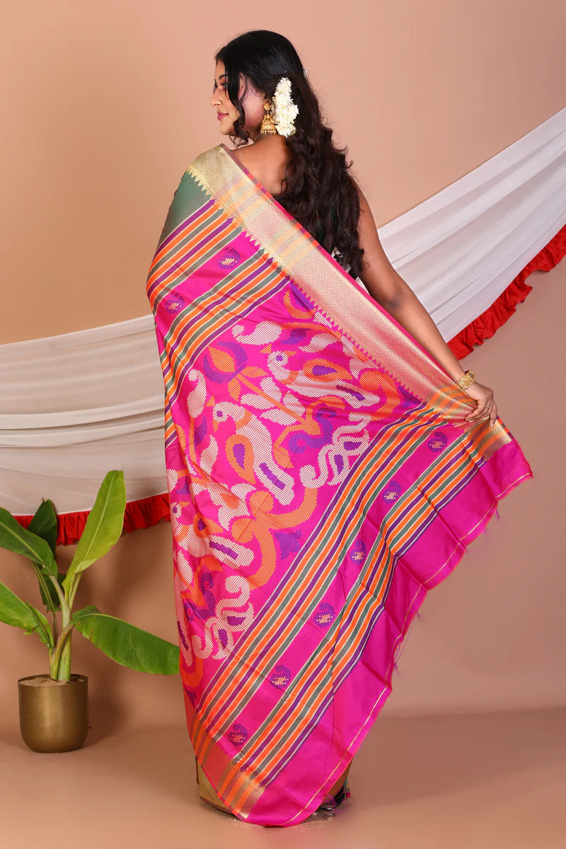 Green Blended Bangalore Silk Saree - Keya Seth Exclusive