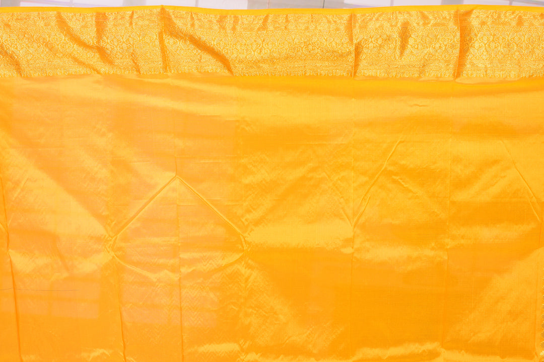 Yellow Rust Semi Silk Saree - Keya Seth Exclusive