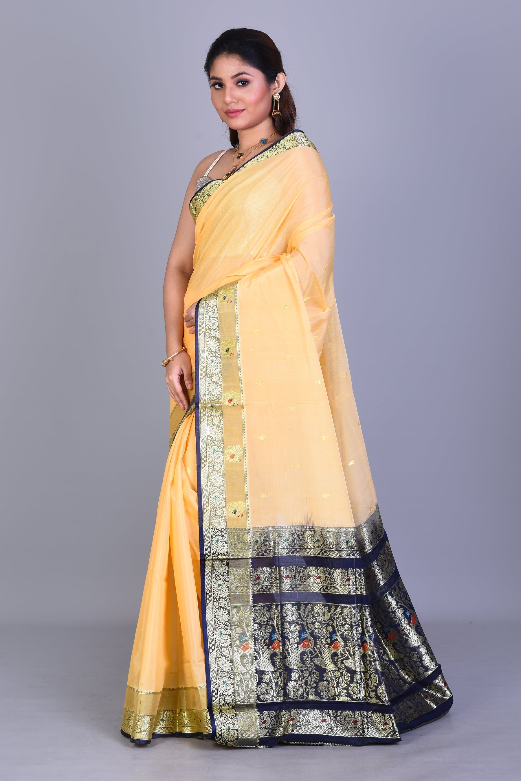 Beige Pattu Silk Saree with Blouse Piece - Keya Seth Exclusive