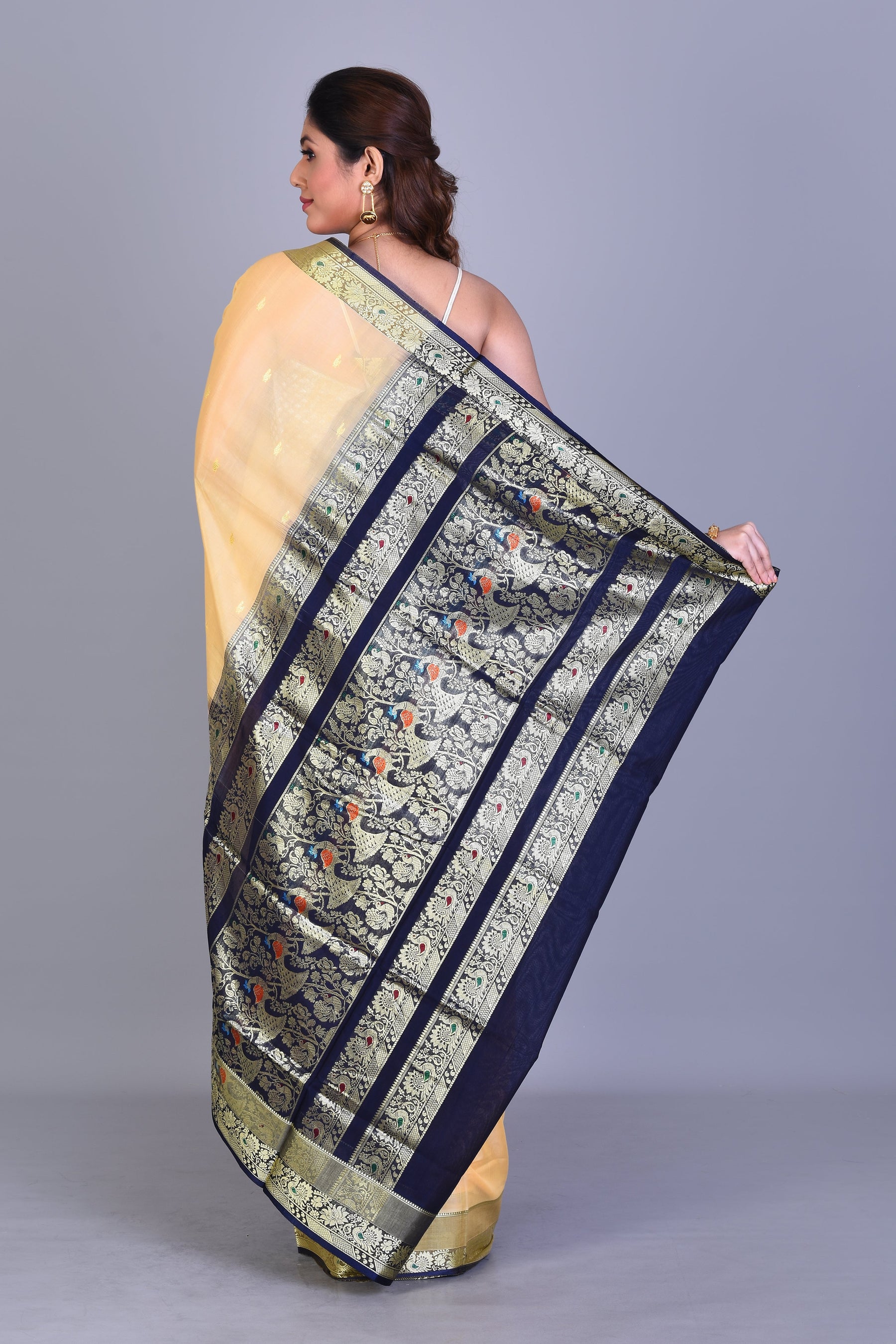 Beige Pattu Silk Saree with Blouse Piece - Keya Seth Exclusive