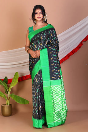Black Pure Ikkat Saree - Keya Seth Exclusive