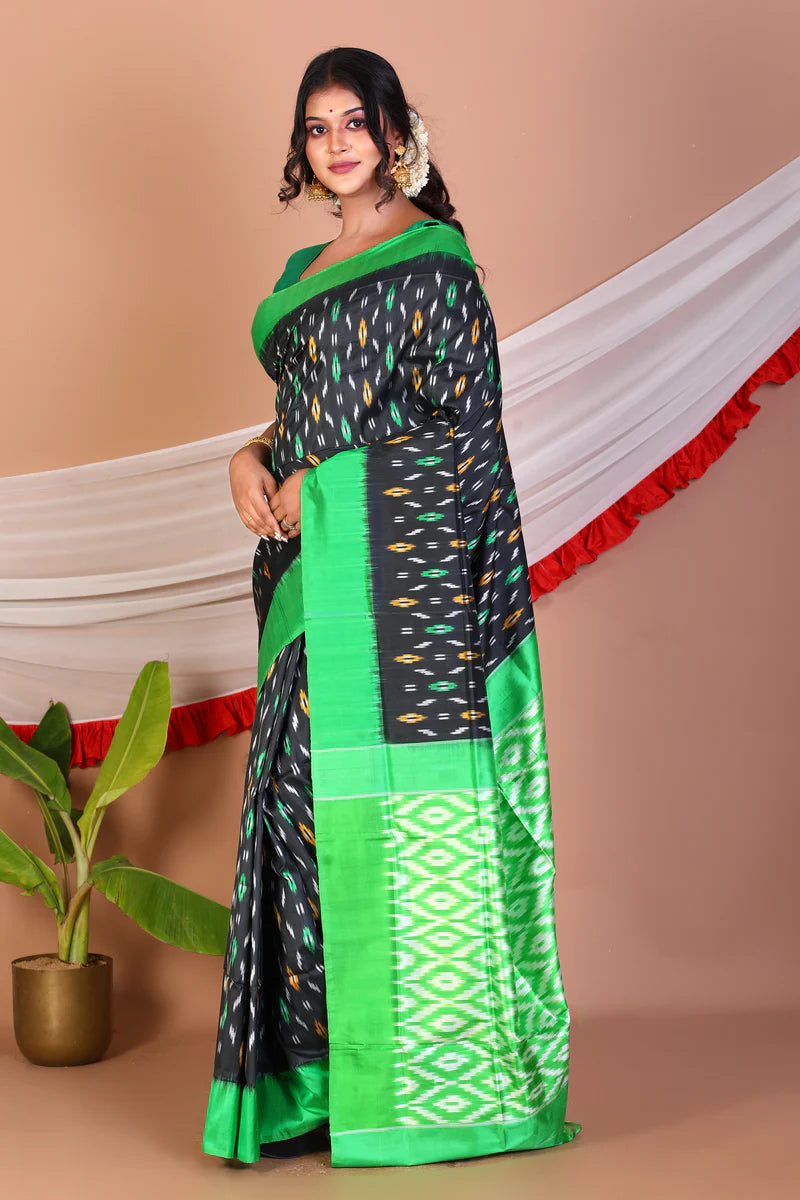 Black Pure Ikkat Saree - Keya Seth Exclusive
