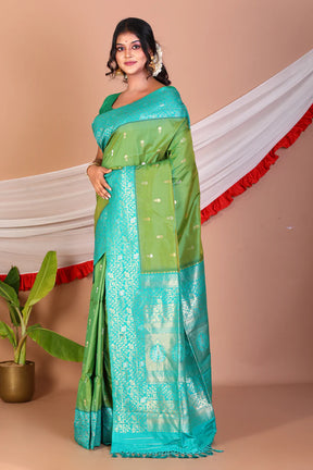 Green Blended Mashru Silk Saree - Keya Seth Exclusive