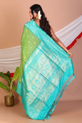 Green Blended Mashru Silk Saree - Keya Seth Exclusive