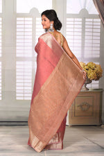 Load image into Gallery viewer, Peach Crushed Tissue Saree - Keya Seth Exclusive
