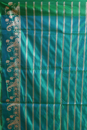 Green Blended Satin Silk Saree - Keya Seth Exclusive