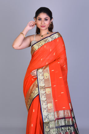 Rust Pattu Silk Saree with Blouse Piece - Keya Seth Exclusive