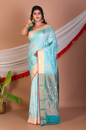 Sea Green Blended Tussar Saree - Keya Seth Exclusive