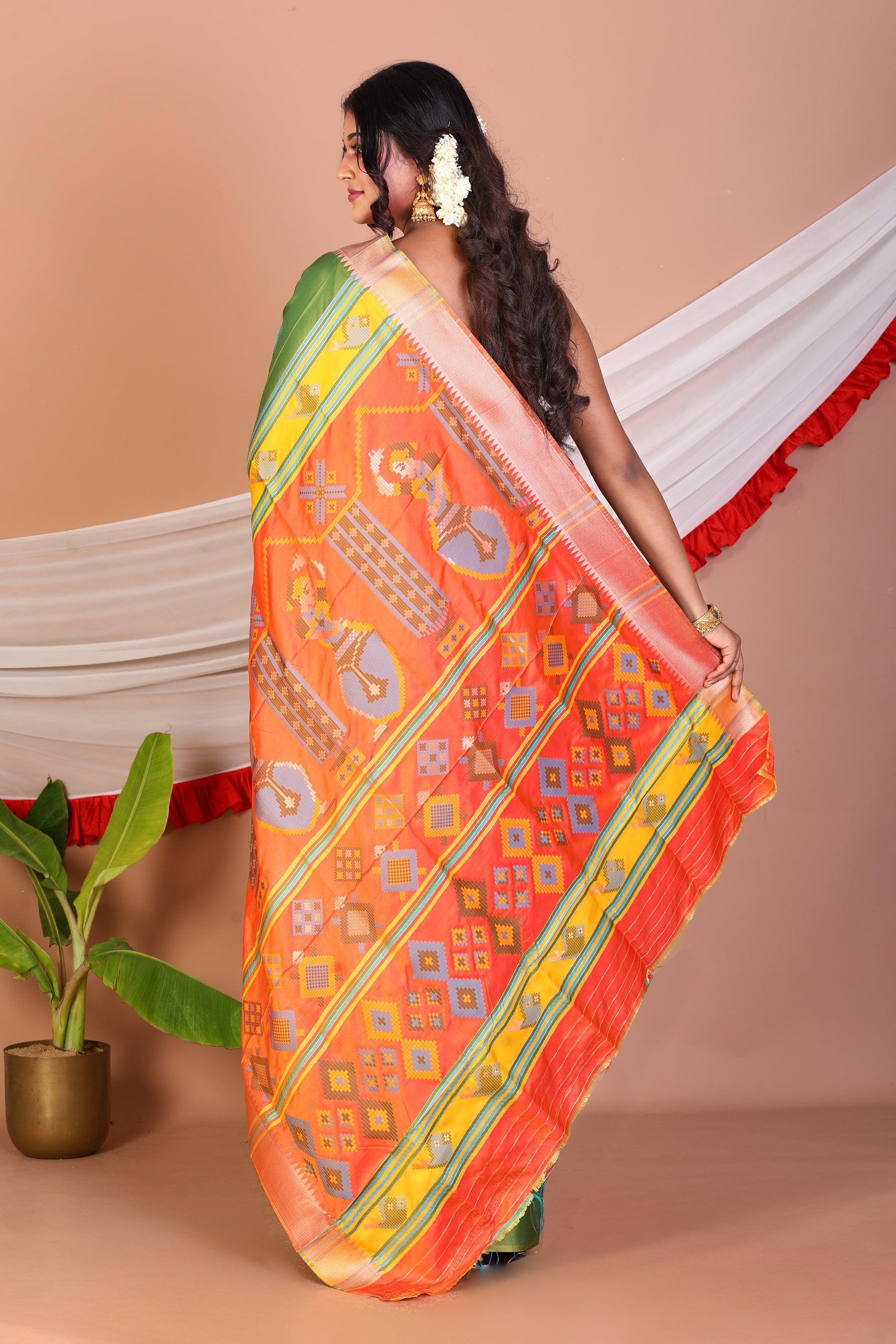 Green Blended Bangalore Silk Saree - Keya Seth Exclusive