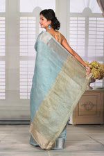 Load image into Gallery viewer, Sky Blue Crushed Tissue Saree - Keya Seth Exclusive
