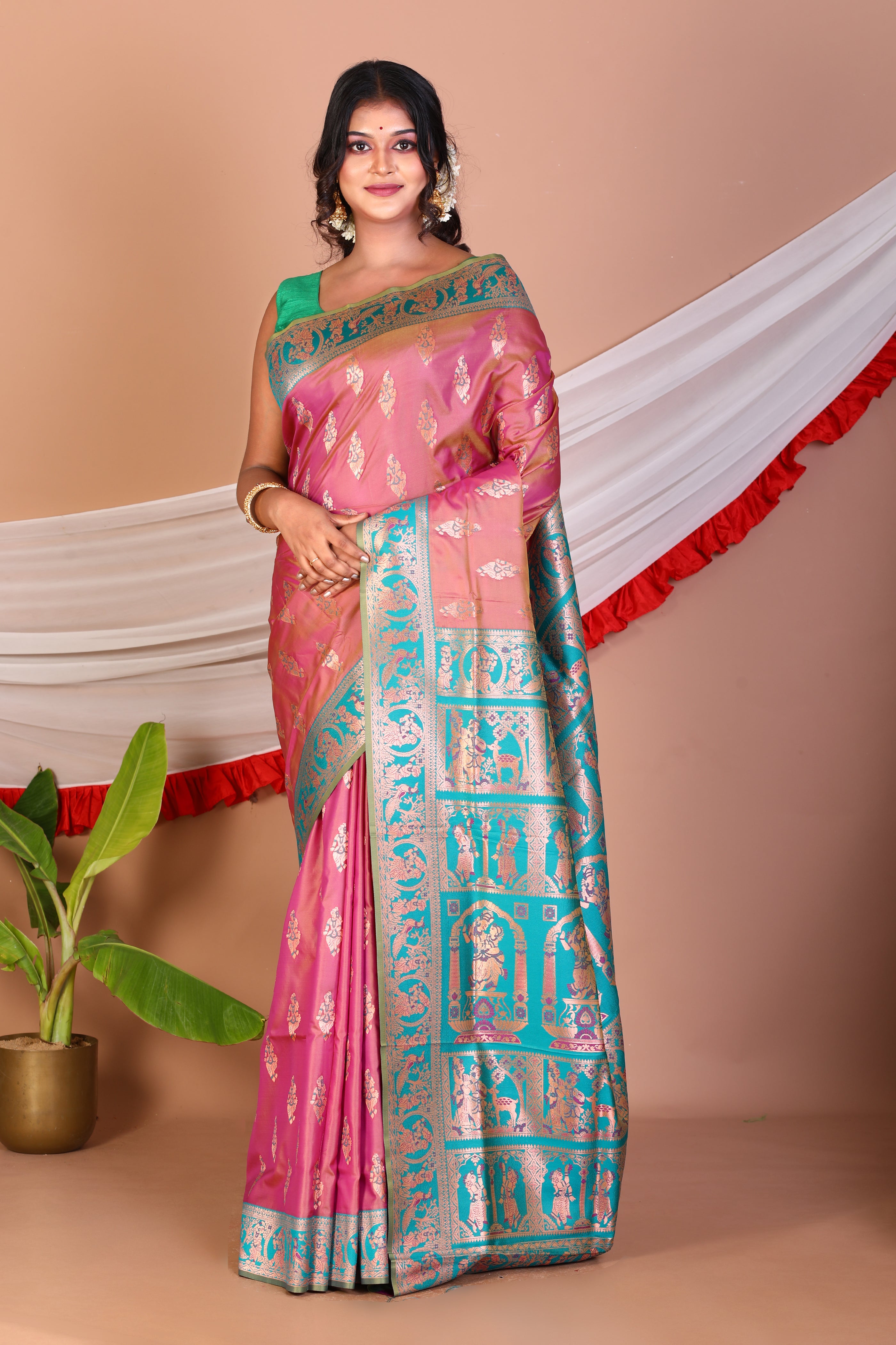 Dual Tone Purple Blended Baluchari Saree - Keya Seth Exclusive