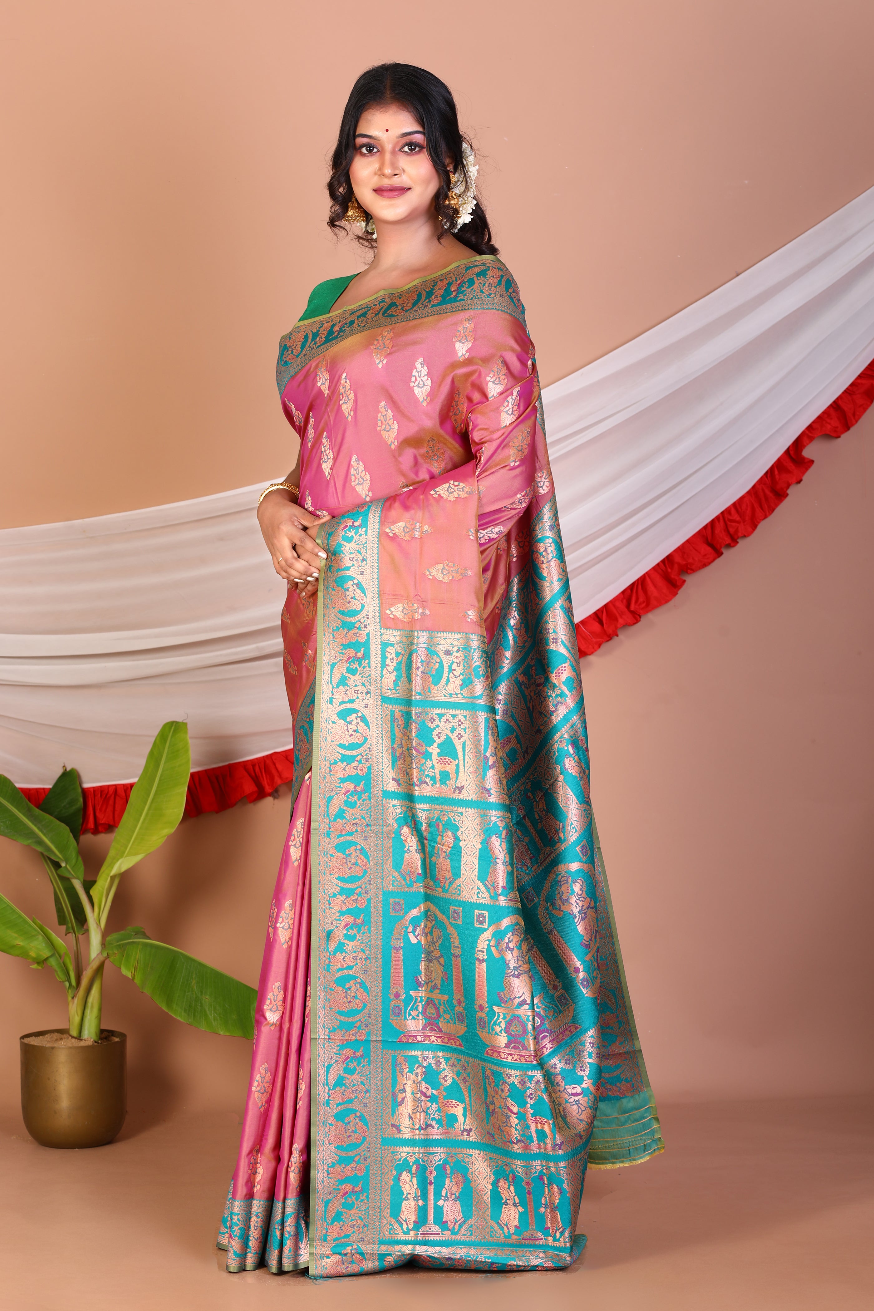 Dual Tone Purple Blended Baluchari Saree - Keya Seth Exclusive