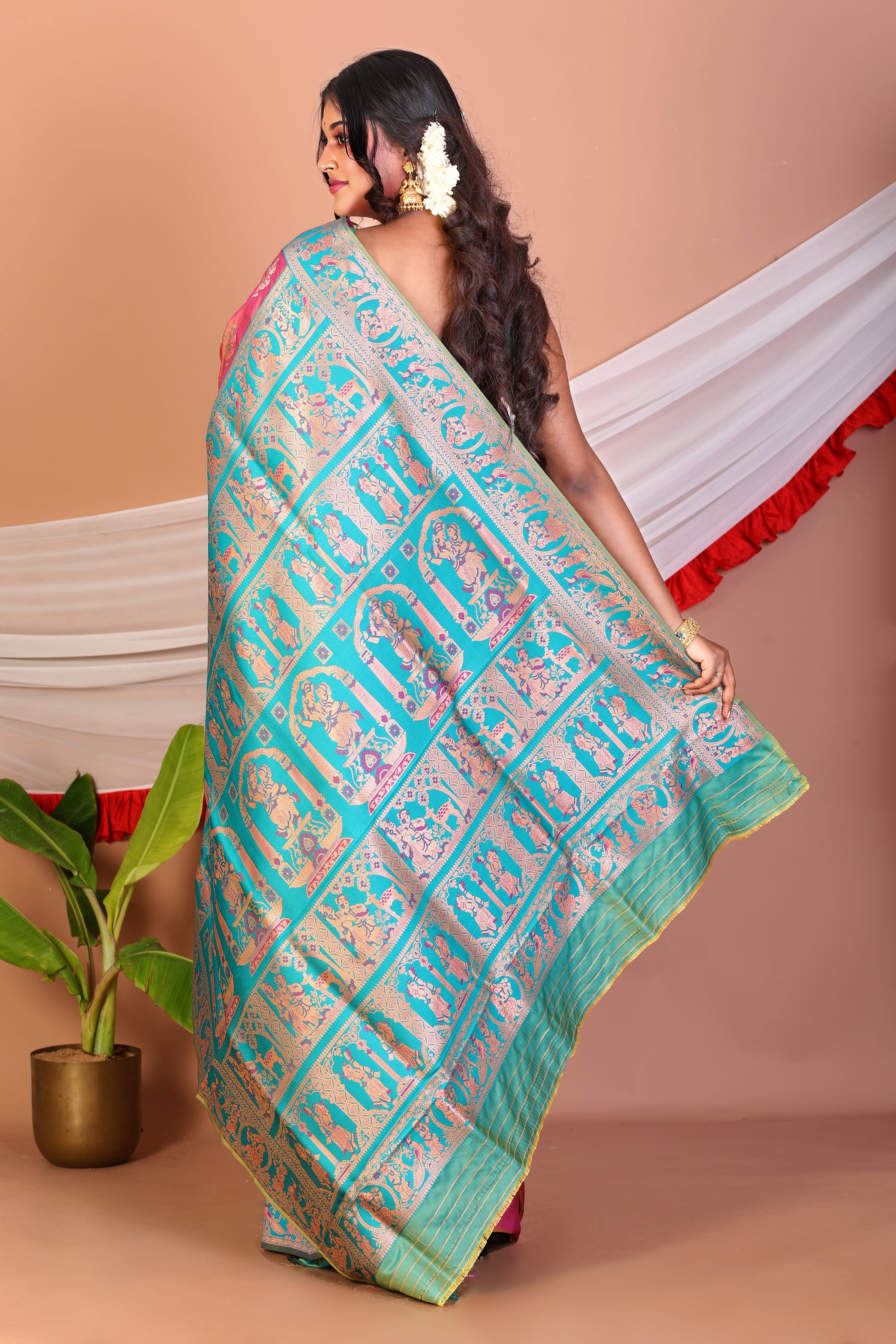 Dual Tone Purple Blended Baluchari Saree - Keya Seth Exclusive