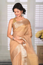 Load image into Gallery viewer, Golden Crushed Tissue Saree - Keya Seth Exclusive
