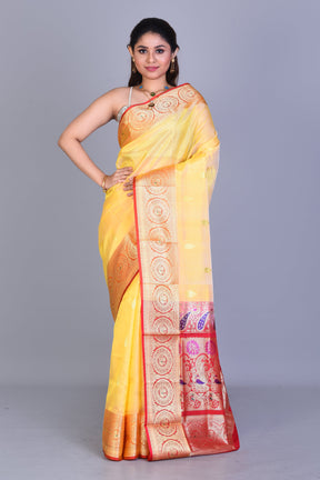 Yellow Pattu Silk Saree with Blouse Piece - Keya Seth Exclusive