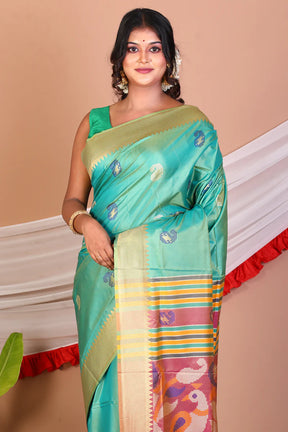 Sea Green Blended Handloom Saree - Keya Seth Exclusive