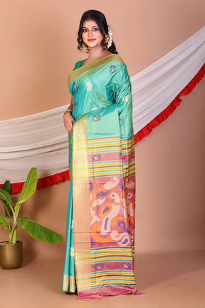 Sea Green Blended Handloom Saree - Keya Seth Exclusive