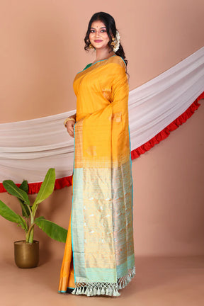 Mustard Blended Handloom Saree - Keya Seth Exclusive