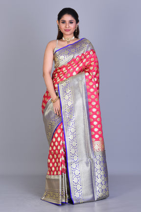 Sweet Pink Banarasi Saree with Blouse Piece - Keya Seth Exclusive