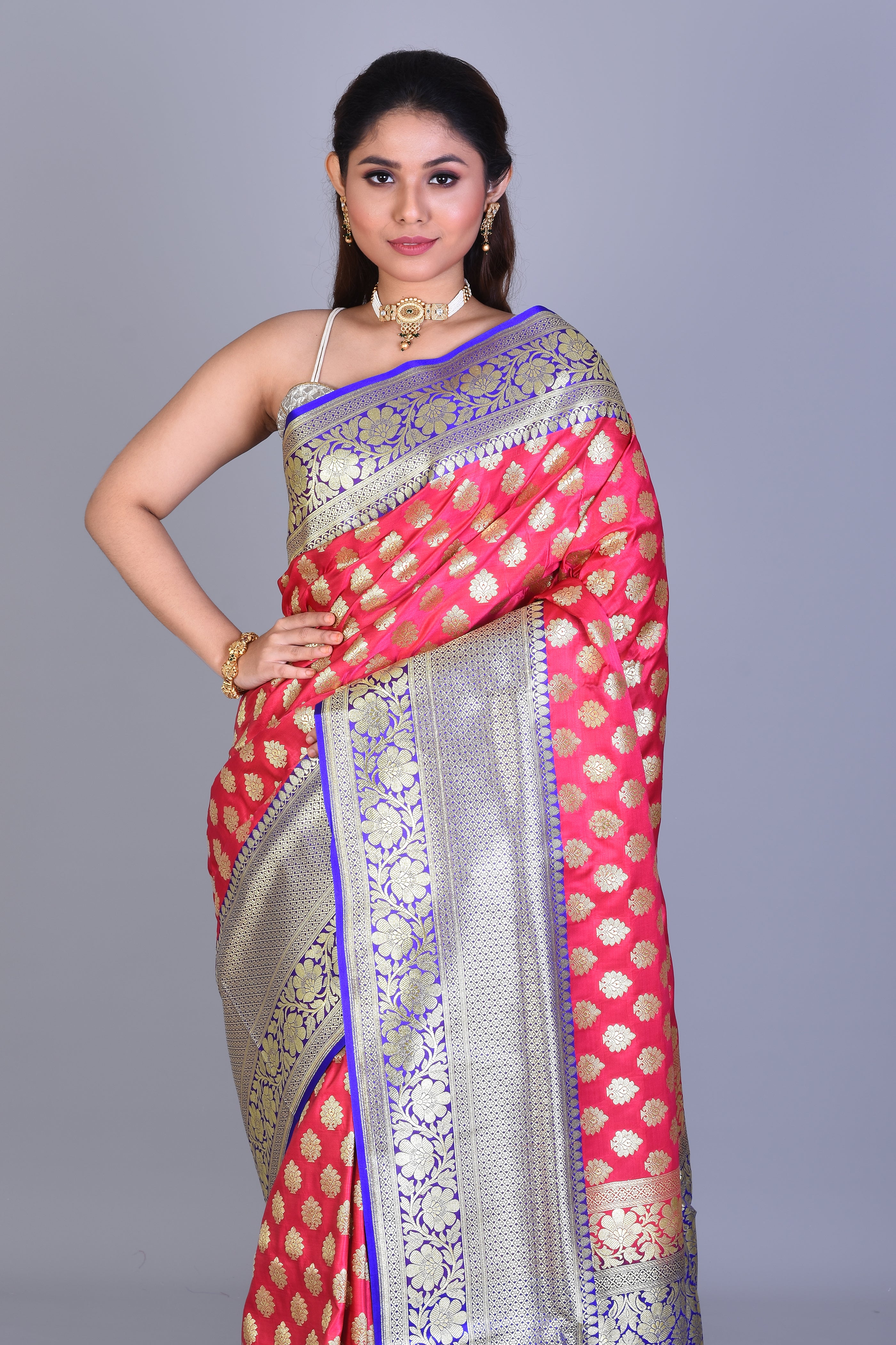 Sweet Pink Banarasi Saree with Blouse Piece - Keya Seth Exclusive