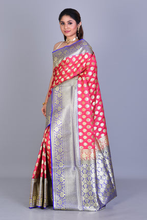 Sweet Pink Banarasi Saree with Blouse Piece - Keya Seth Exclusive