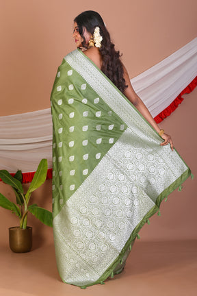 Green Blended Silk Saree - Keya Seth Exclusive