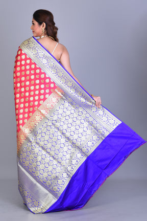 Sweet Pink Banarasi Saree with Blouse Piece - Keya Seth Exclusive