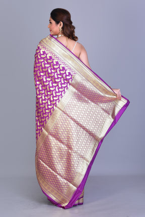 Magenta Banarasi Saree with Blouse Piece - Keya Seth Exclusive