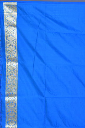 Bright Blue Half & Half Banarasi Saree with Blouse Piece - Keya Seth Exclusive